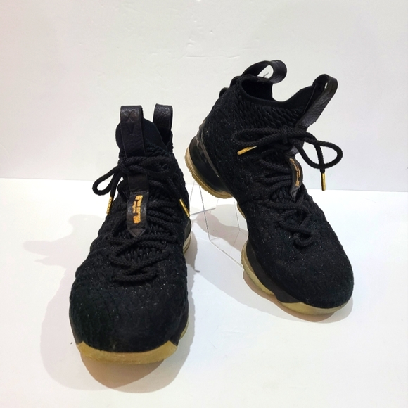Youth Nike LeBron 15 size 4.5 youth metallic gold black - Picture 6 of 8